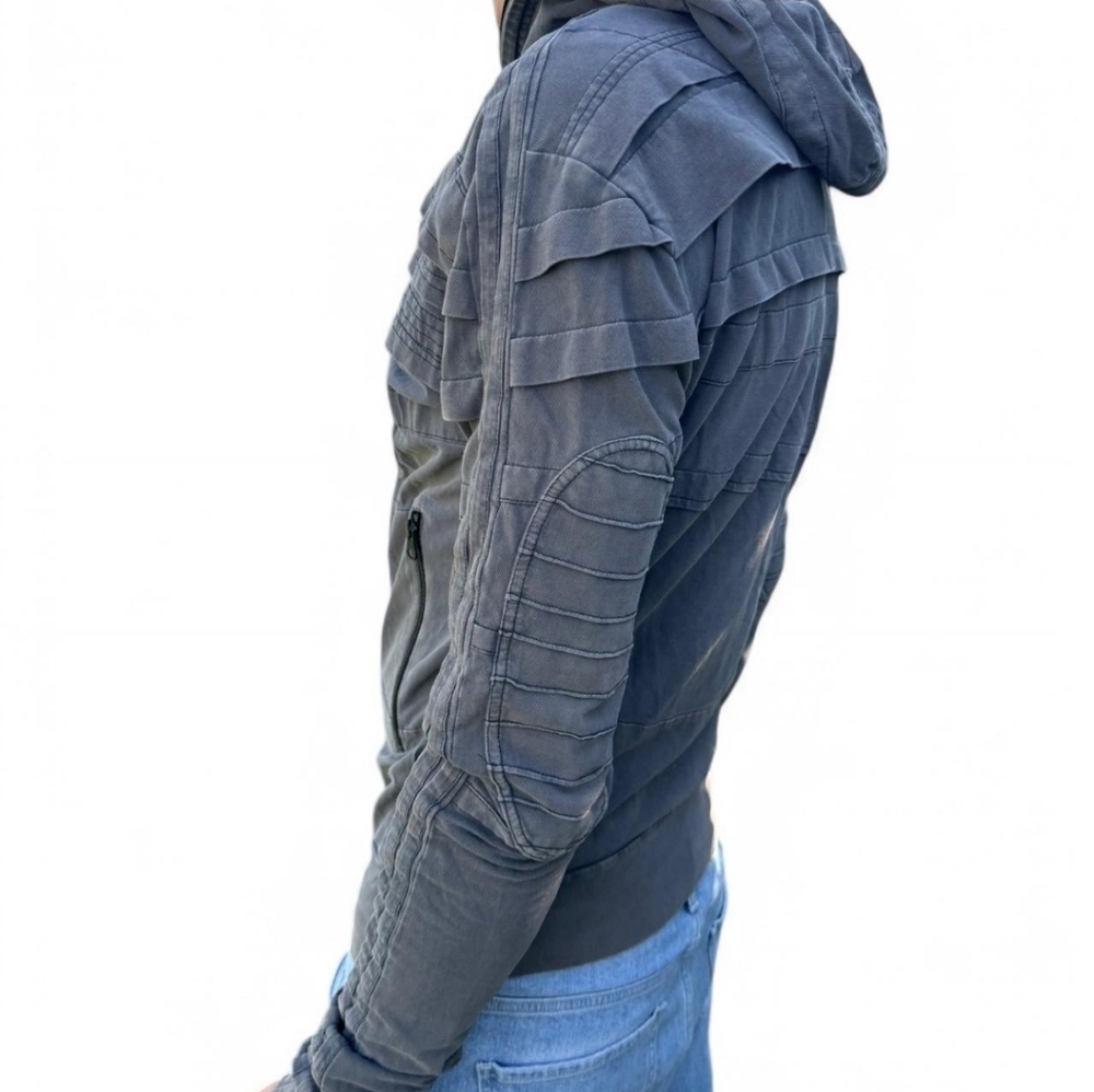 DEMOBAZA MEN S18 REUNION Hoodie Fit Portal Gray Distressed Jacket M - Picture 10 of 16